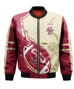 Boston College Eagles Bomber Jacket Flame Ball - NCAA