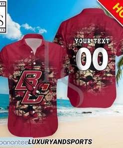 Boston College Eagles Camouflage Personalized Hawaiian Shirt