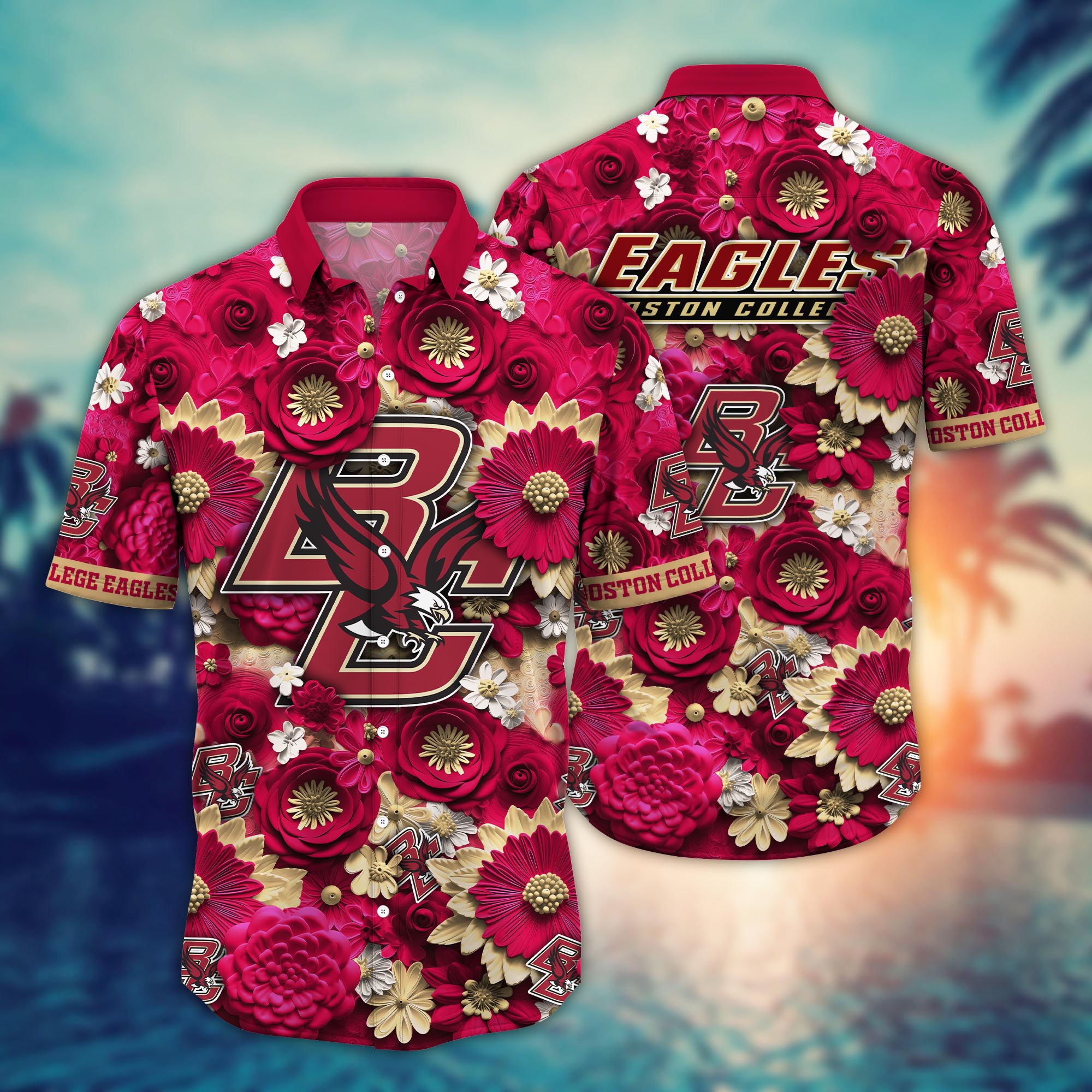 Boston College Eagles NCAA Hawaiian Shirt for This Summer Customize Shirt Any Team