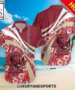 Boston College Eagles NCAA Hibiscus Tropical Flower Hawaiian Shirt