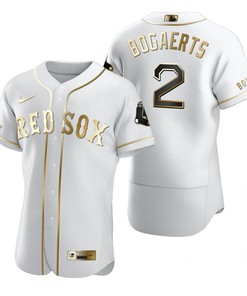 Boston Red Sox #2 Xander Bogaerts Mlb Golden Brandedition White Jersey Gift For Red Sox Fans