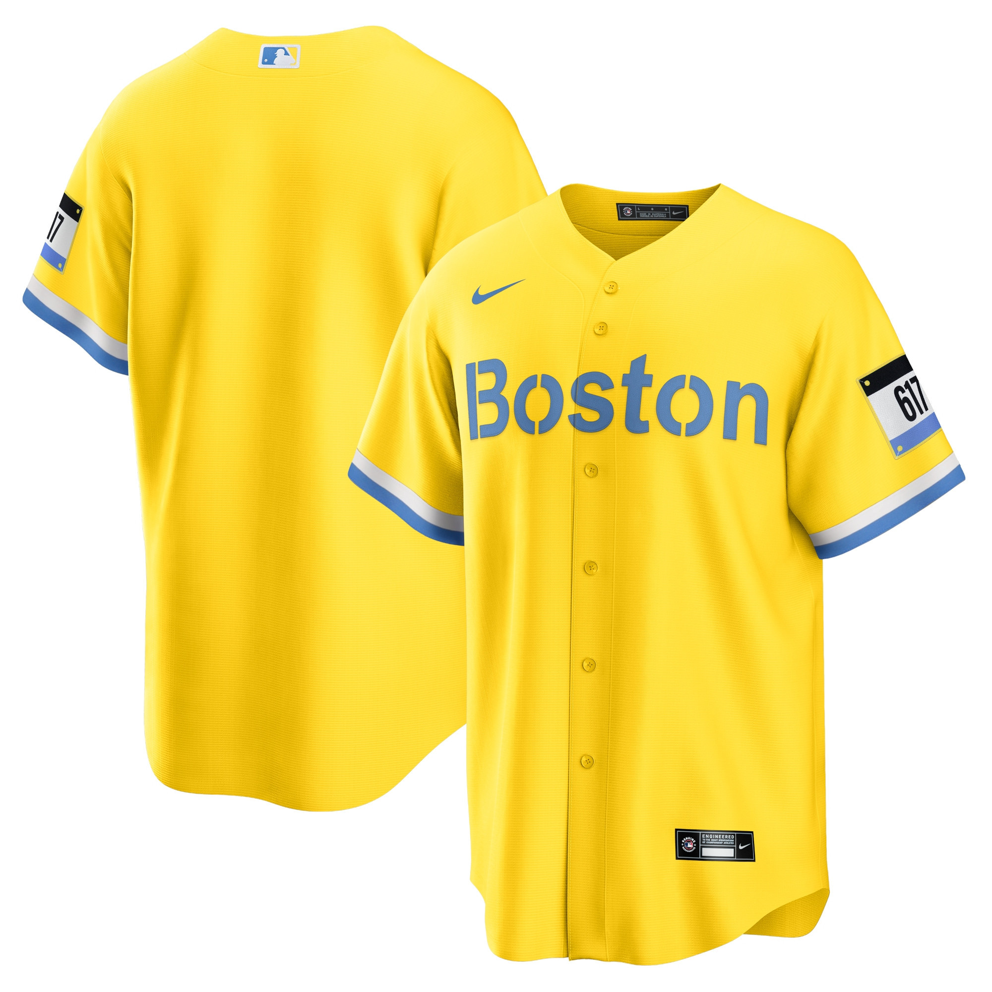 Boston Red Sox 2021 City Connect Replica Jersey - Gold/light Blue Mlb