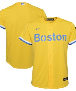 Boston Red Sox 2021 City Connect Replica Team Jersey - Gold/light Blue Mlb