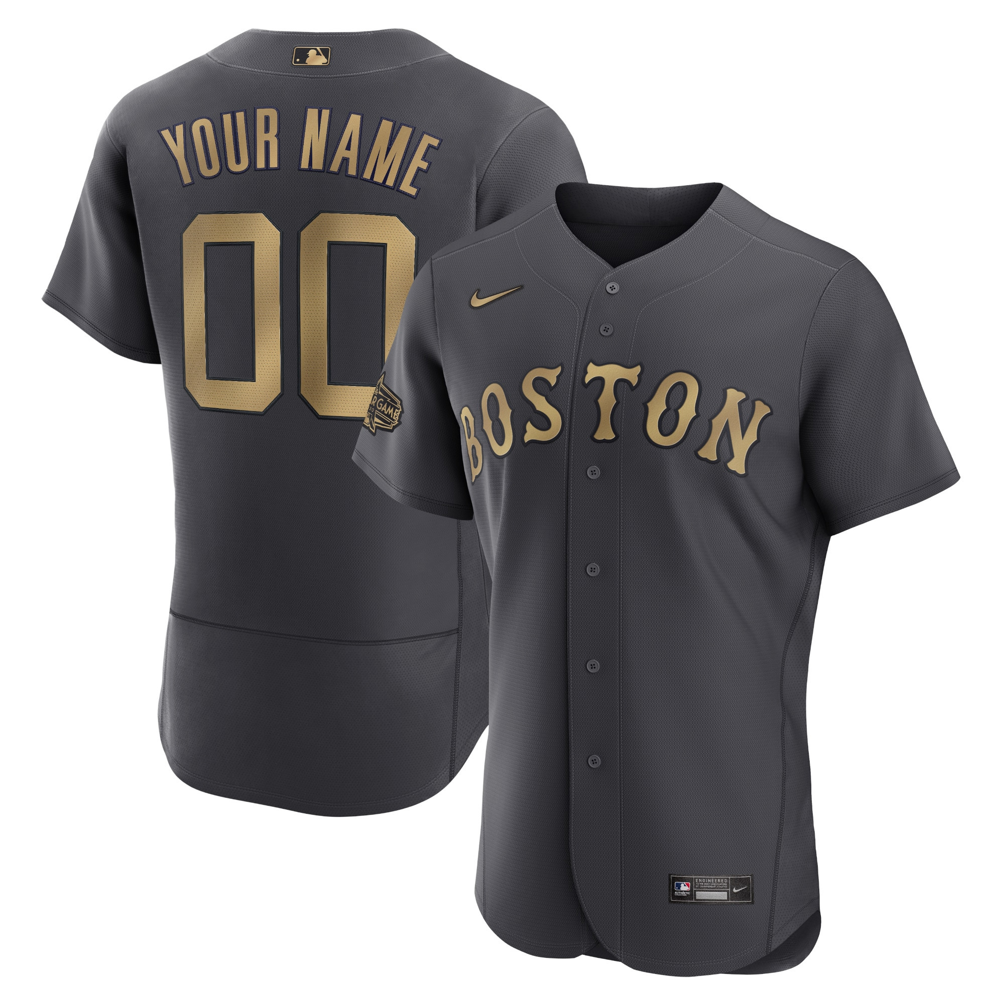 Boston Red Sox 2022 Mlb All-star Game Authentic Custom Jersey - Charcoal Custom Jerseys Mlb