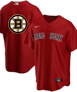 Boston Red Sox Bruins Red Cool Base Stitched Baseball Jersey