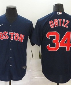 Boston Red Sox David Ortiz #34 2020 Mlb Dark Blue Jersey