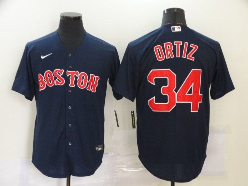 Boston Red Sox David Ortiz #34 2020 Mlb Dark Blue Jersey
