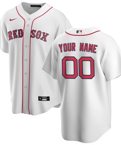 Boston Red Sox Home Replica Custom Jersey - White Custom Jerseys Mlb