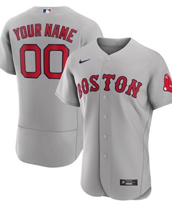 Boston Red Sox Road Authentic Custom Jersey - Gray Custom Jerseys Mlb