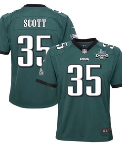 Boston Scott 35 Philadelphia Eagles Super Bowl LVII Champions 2 Stars 2 Stars Youth Game Jersey - Black
