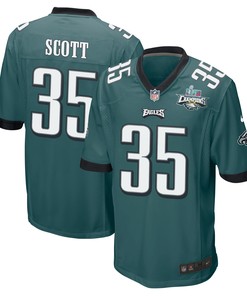 Boston Scott 35 Philadelphia Eagles Super Bowl LVII Champions 2 Stars Men Game Jersey - Midnight Green