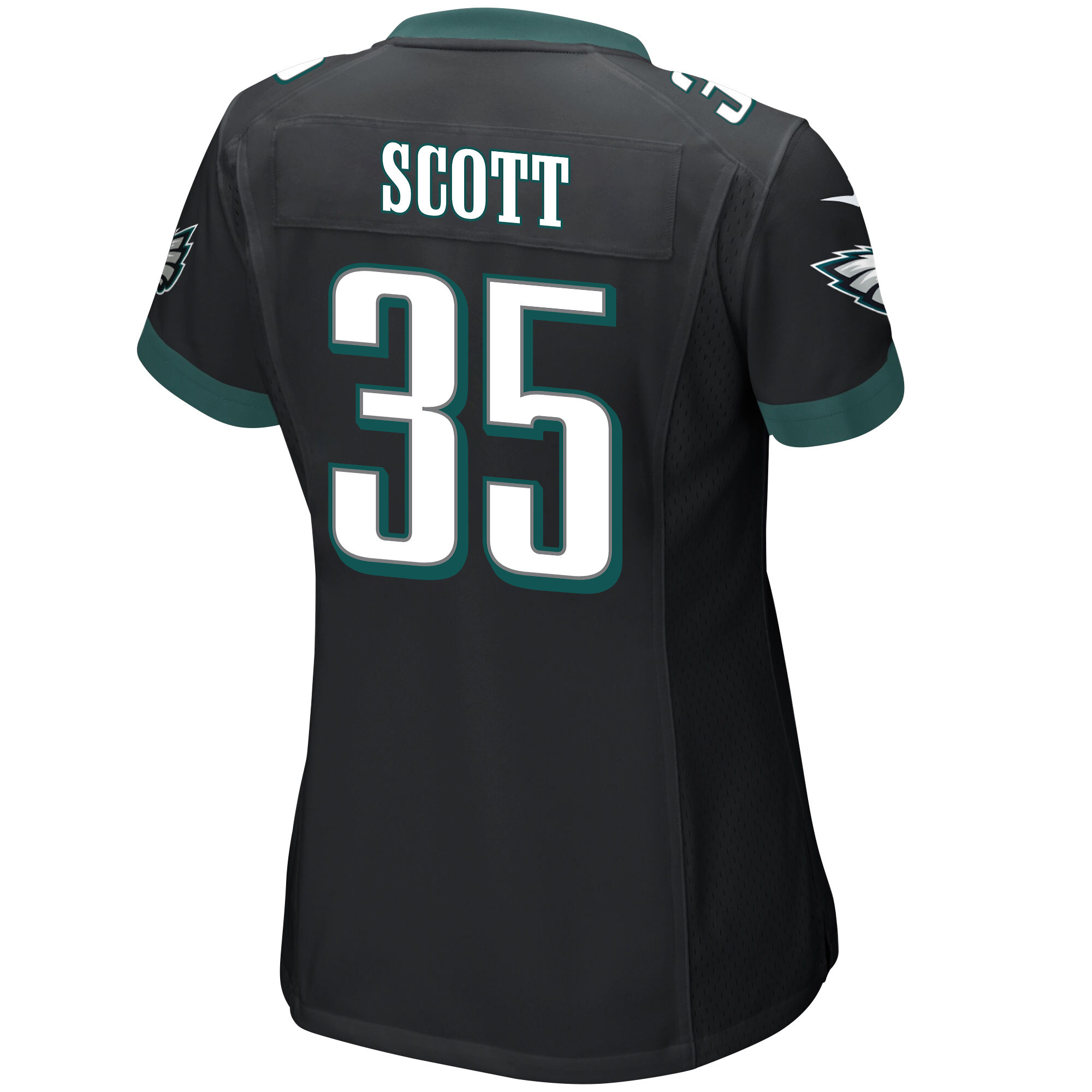 Boston Scott 35 Philadelphia Eagles Super Bowl LVII Champions 2 Stars Women Game Jersey - Black
