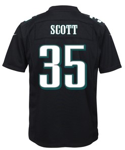 Boston Scott 35 Philadelphia Eagles Super Bowl LVII Champions 2 Stars Youth Game Jersey - Black