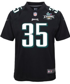 Boston Scott 35 Philadelphia Eagles Super Bowl LVII Champions 2 Stars Youth Game Jersey - Black