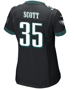 Boston Scott 35 Philadelphia Eagles Super Bowl LVII Champions Women Game Jersey - Black