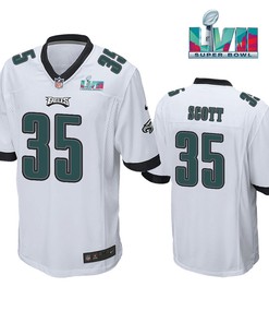 Boston Scott 35 Philadelphia Eagles Super Bowl LVII Game Player Men Jersey - White