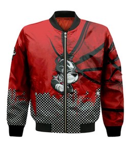 Boston University Terriers Bomber Jacket Basketball Net Grunge Pattern- NCAA