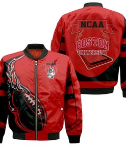 Boston University Terriers Bomber Jacket  - Fire Football - NCAA