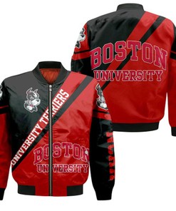Boston University Terriers Logo Bomber Jacket Cross Style - NCAA