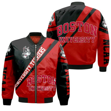 Boston University Terriers Logo Bomber Jacket Cross Style - NCAA