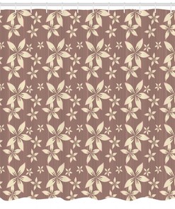 Botanical Corsage Pattern Fabric Shower Curtain for Elegant Bathroom Design