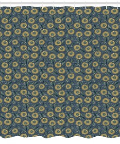 Botanical Corsage Pattern Fabric Shower Curtain for Elegant Bathroom Design