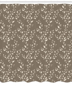 Botanical Flowers Pattern Fabric Shower Curtain for Stylish Bathroom Decor