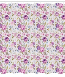 Botanical Garden Pattern Fabric Shower Curtain for Natural Bathroom Decor