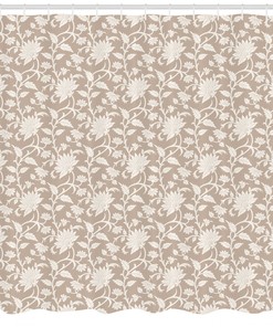 Botanical Garden Pattern Fabric Shower Curtain for Natural Bathroom Decor