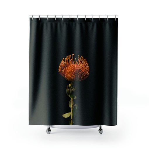 Botanical Shower Curtain with Unique Floral Design for Feminine Bathroom Art