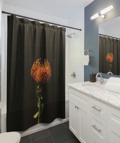 Botanical Shower Curtain with Unique Floral Design for Feminine Bathroom Art