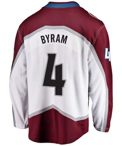 Bowen Byram 4 Colorado Avalanche Stanley Cup 2023 Playoffs Patch Away Breakaway Men Jersey - White
