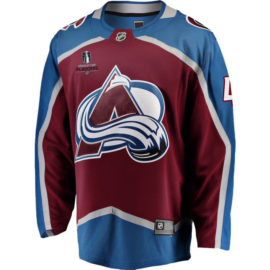 Bowen Byram 4 Colorado Avalanche Stanley Cup 2023 Playoffs Patch Home Breakaway Men Jersey - Burgundy