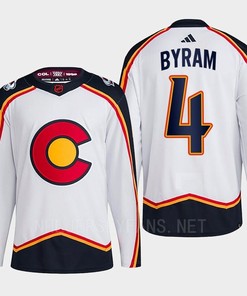 Bowen Byram 4 Reverse Retro 2.0 2022 Colorado Avalanche White Jersey Primegreen