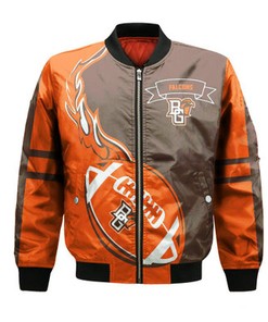 Bowling Green Falcons Bomber Jacket Flame Ball - NCAA