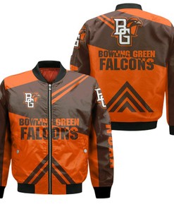 Bowling Green Falcons Football Bomber Jacket  - Stripes Cross Shoulders - NCAA