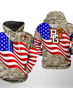 Bowling Green Falcons NCAA US Flag Camo Veteran 3D Printed Hoodie/Zipper Hoodie