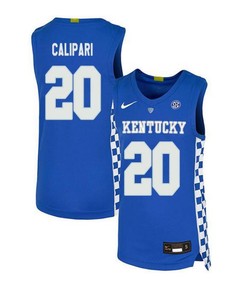Brad Calipari 20 Kentucky Wildcats Elite Basketball Men Jersey - Royal Blue