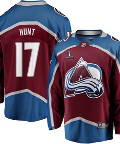 Brad Hunt 17 Colorado Avalanche Stanley Cup 2023 Playoffs Patch Home Breakaway Men Jersey - Burgundy