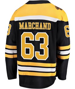 Brad Marchand 63 Boston Bruins Stanley Cup 2023 Playoffs Patch Home Breakaway Men Jersey - Black