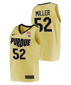 Brad Miller 52 Gold Purdue Boilermakers Alumni College Basketball Jersey