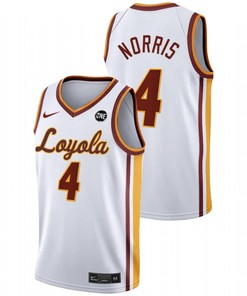 Braden Norris 4 White Loyola Ramblers 2022 College Basketball MVC Championship Jersey