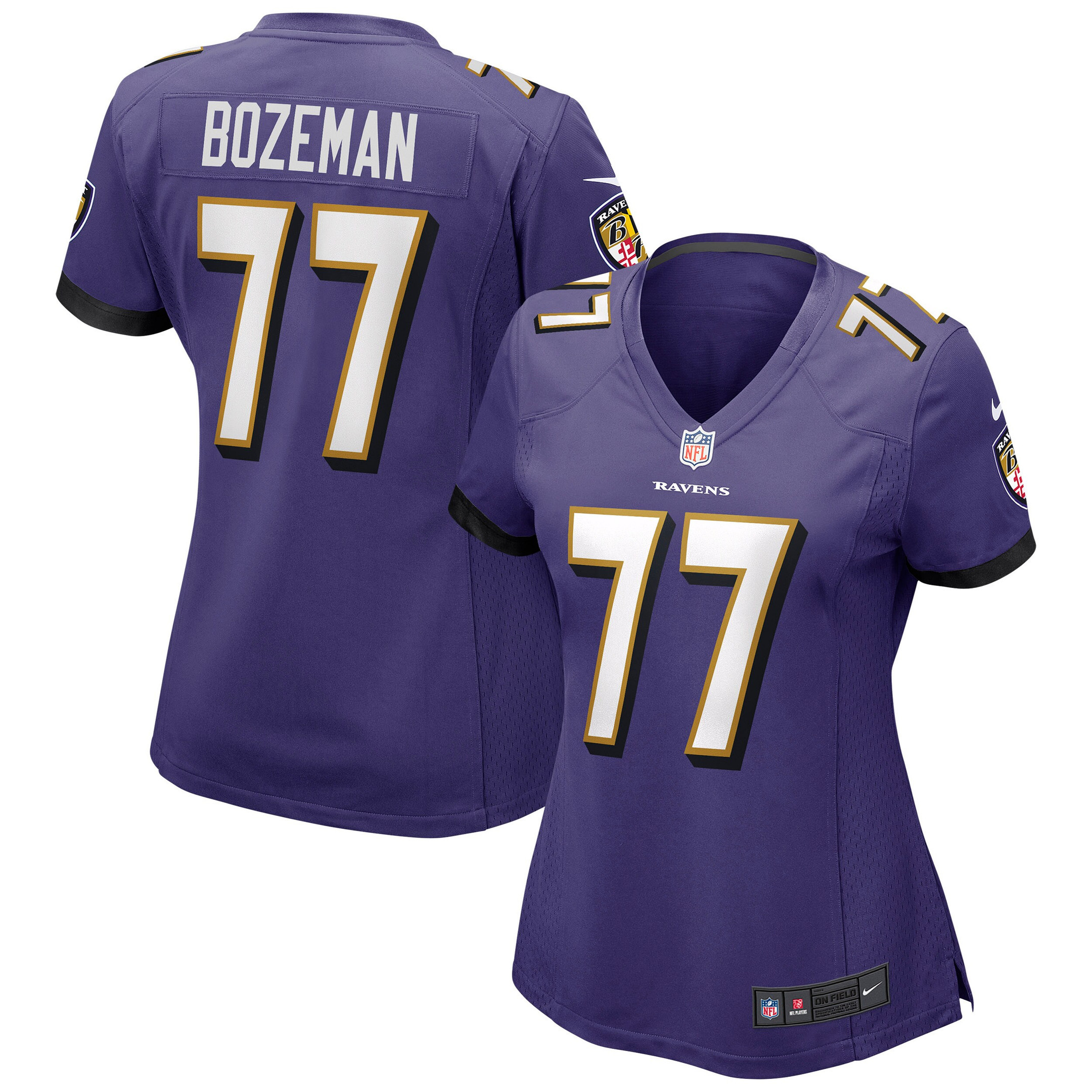 Bradley Bozeman Baltimore Ravens Womens Game Jersey - Purple Nfl