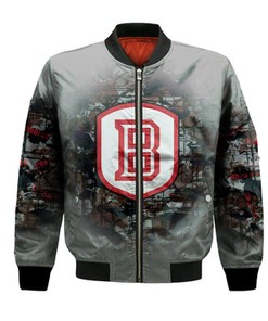 Bradley Braves Bomber Jacket Camouflage Vintage  - NCAA