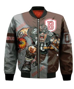 Bradley Braves Bomber Jacket Football Go On - NCAA