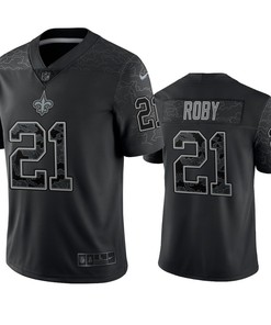 Bradley Roby 21 New Orleans Saints Black Reflective Limited Jersey - Men