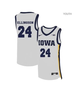 Brady Ellingson 24 Iowa Hawkeyes Elite Basketball Youth Jersey - White