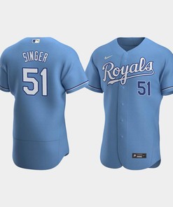 Brady Singer 51 Kansas City Royals Light Blue Alternate Jersey