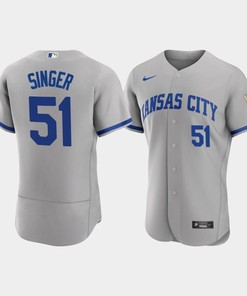 Brady Singer 51 Kansas City Royals Men's 2022-23 Road Jersey - Gray Jersey