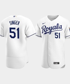 Brady Singer 51 Kansas City Royals White Home Jersey